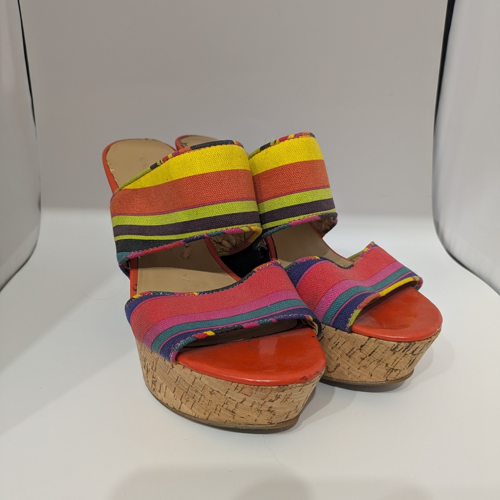 Colorful Striped Platform Sandals